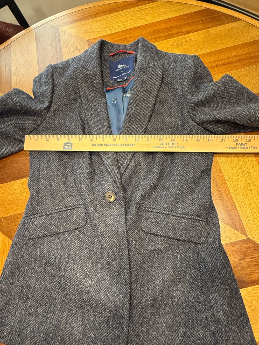 Boden British Tweed by Abraham Moon & Sons Herringbone Tailored Blazer size 4 - Picture 6 of 8